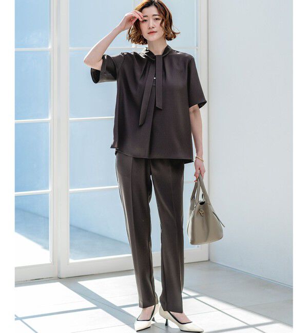 23区「【Oggi・CLASSY.掲載】ストレッチジョーゼット テーパード パンツ」|その他|