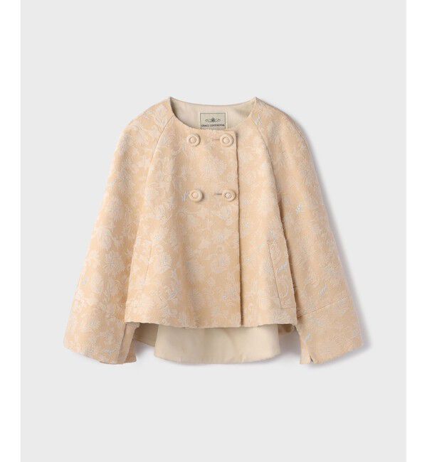 GRACE CONTINENTAL「サラサジャガードケープジャケット」|ノーカラージャケット|