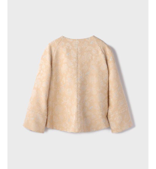 GRACE CONTINENTAL「サラサジャガードケープジャケット」|ノーカラージャケット|