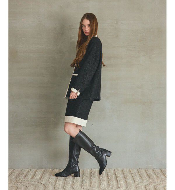 Grace Class「ツイードトリミングジャケット」|ノーカラージャケット|