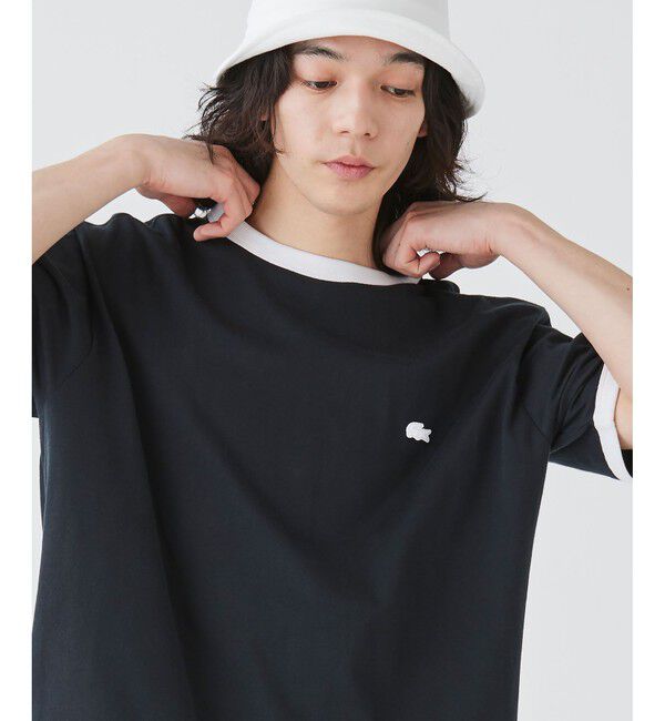 LACOSTE「【オンライン限定】LACOSTE ワンポイントロゴ リンガーTシャツ」|Tシャツ・カットソー|