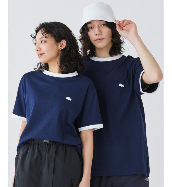 LACOSTE「【オンライン限定】LACOSTE ワンポイントロゴ リンガーTシャツ」|Tシャツ・カットソー|