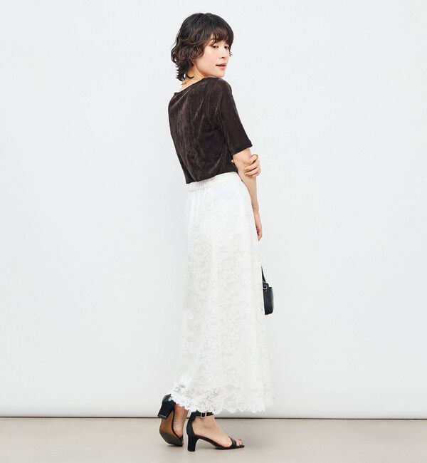 NOLLEY'S「フロッキーチュールボートネックプルオーバーカットソー」|Tシャツ・カットソー|