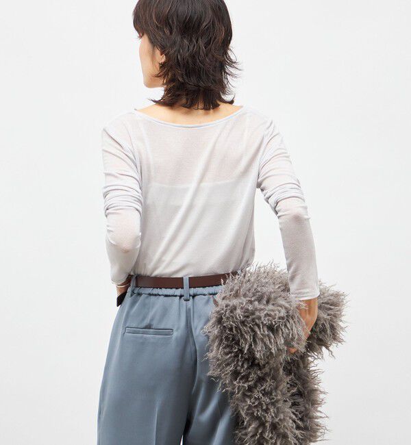 NOLLEY'S sophi「ウォッシャブルカシミヤシルクシアーラメドレープロンT」|Tシャツ・カットソー|