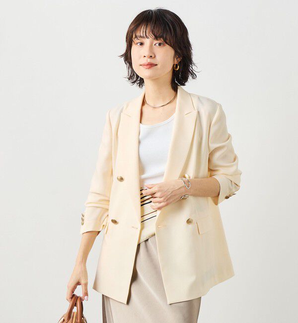 NOLLEY'S sophi「《セットアップ対応》ウォッシャブルスラブオックスダブルジャケット」|テーラードジャケット|