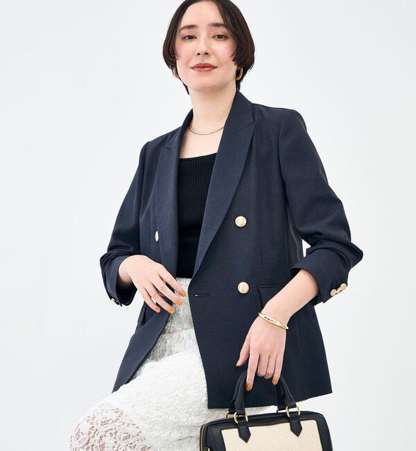 NOLLEY'S sophi「《セットアップ対応》ウォッシャブルスラブオックスダブルジャケット」|テーラードジャケット|