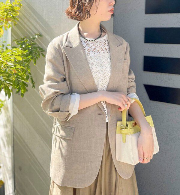 NOLLEY'S sophi「ウォッシャブルリネンライクオーバージャケット」|テーラードジャケット|ベージュ