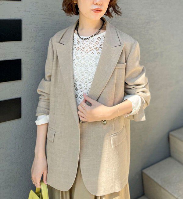 NOLLEY'S sophi「ウォッシャブルリネンライクオーバージャケット」|テーラードジャケット|