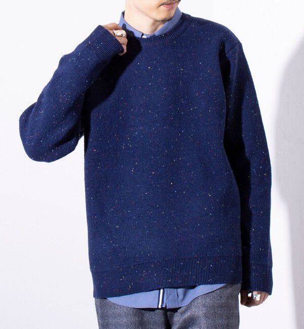 GLOSTER「【GLOSTER/グロスター】カラーネップ プルオーバー クルーネックニット」|ニット・セーター|