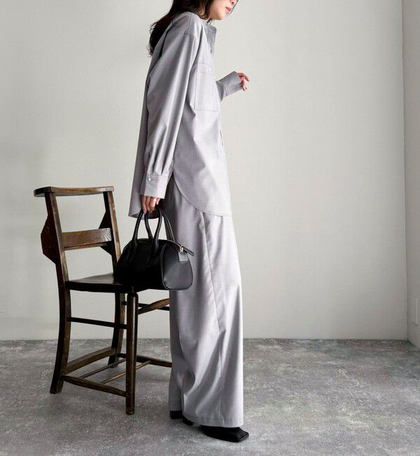 fredy emue「《セットアップ対応》TRパール釦バンドカラーシャツ」|シャツ・ブラウス|