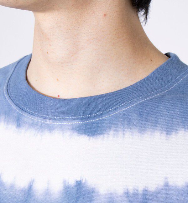 GLOSTER「【GLOSTER/グロスター】16/-綿天竺 タイダイ染め ボーダークルーネックTシャツ」|Tシャツ・カットソー|