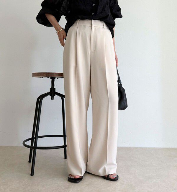 fredy emue「【人気商品の新型】とろみwarmタックスラックス」|スラックス|