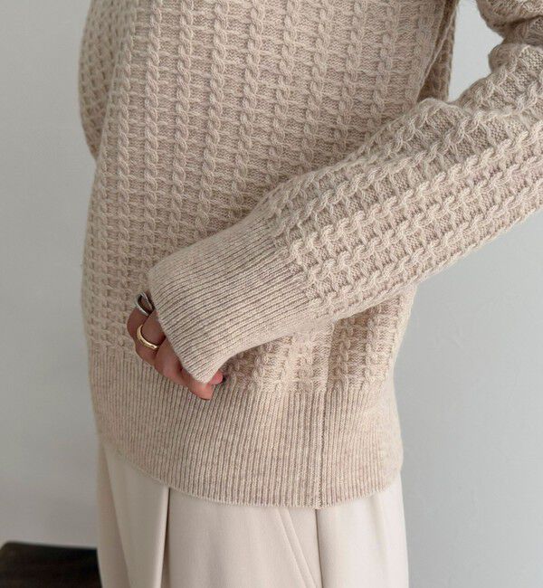 fredy emue「FR刺繍ケーブル柄ポロ衿ニットプルオーバー」|ニット・セーター|