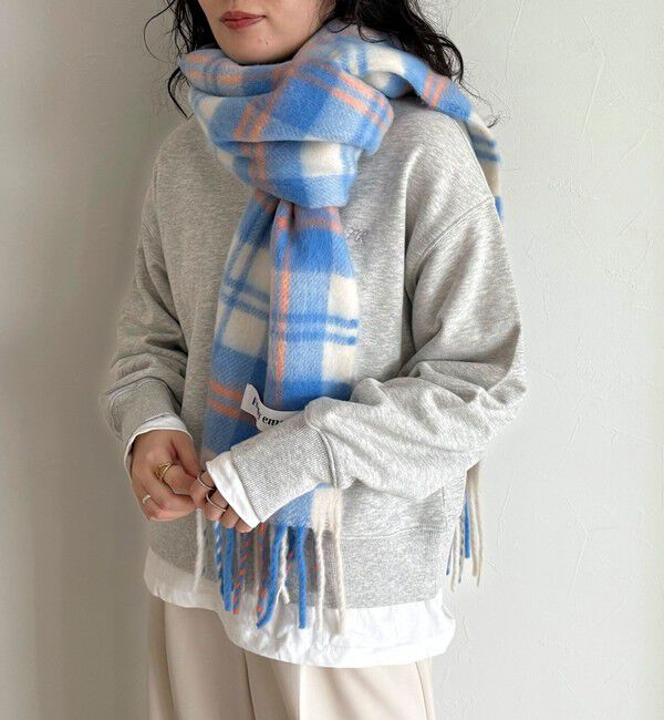 fredy emue「【秋冬の差し色に】ソフトタッチチェックマフラー 40」|マフラー|