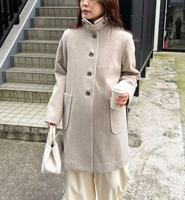 fredy emue「Super100ステンカラーミドルコート」|ダッフルコート|