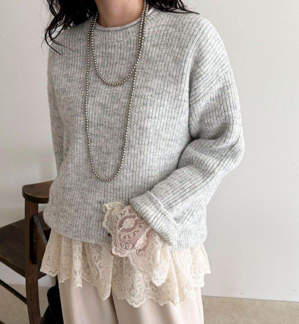 fredy emue「ミドル丈片畦ニットプルオーバー」|ニット・セーター|