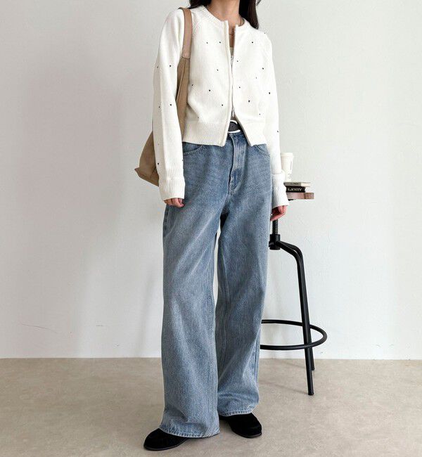 fredy emue「ハンド刺しゅうハートZIPカーディガン」|カーディガン|