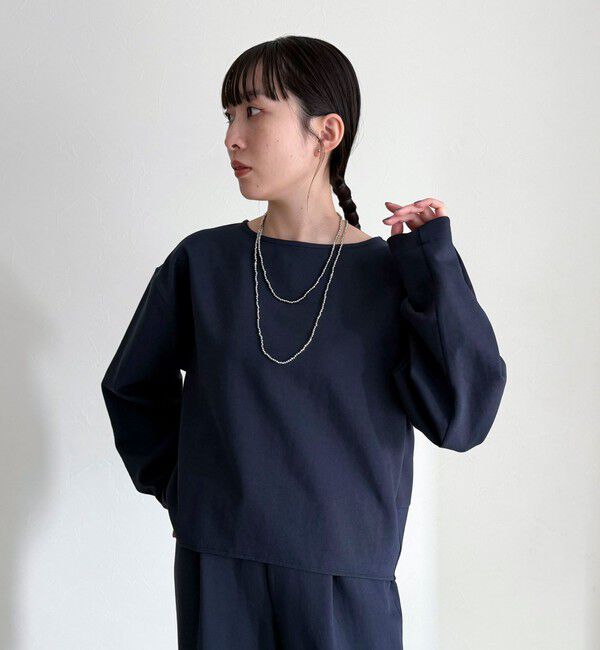 fredy emue「【セットアップ対応】パウダリーツイルコクーンブラウス」|シャツ・ブラウス|ネイビー