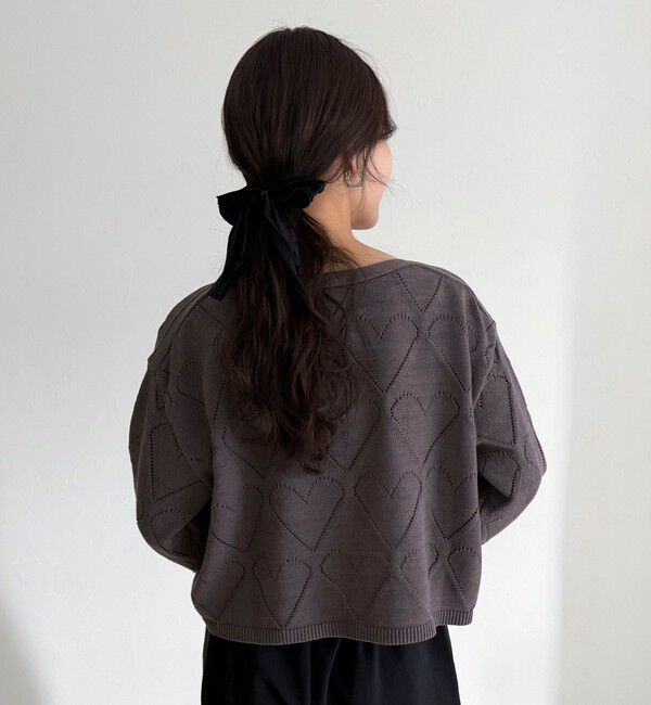 fredy emue「LINEN混ハート透かし柄ニット」|ニット・セーター|