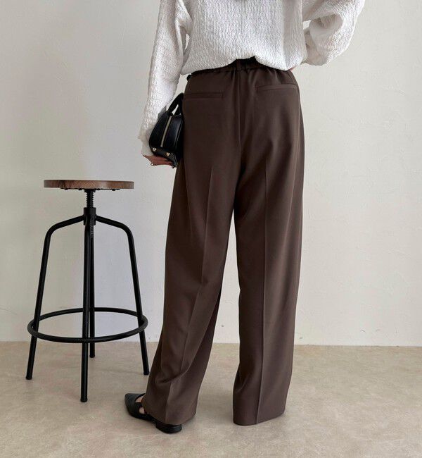 fredy emue「【オン・オフ対応/高身長サイズあり】とろみツイルタックスラックス」|スラックス|