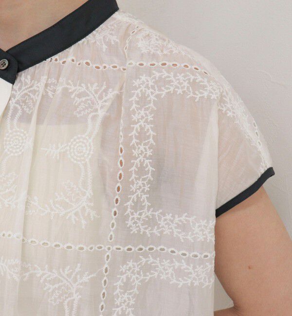 fredy emue「刺しゅうレースフレンチスリーブブラウス」|シャツ・ブラウス|