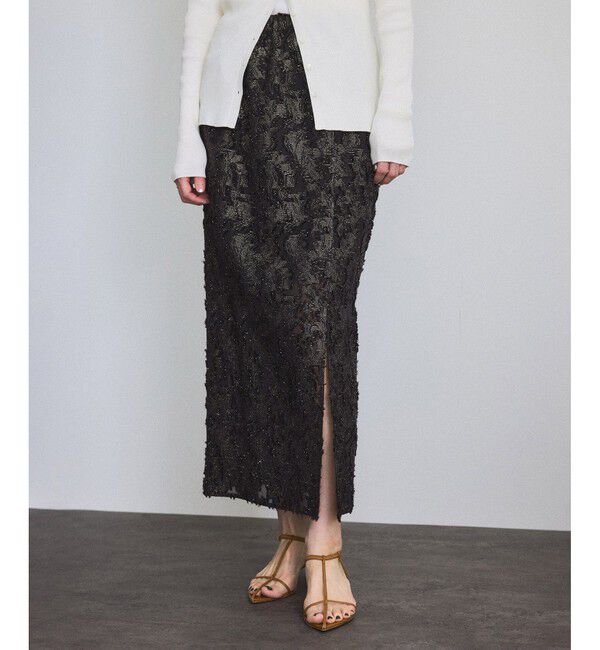 SALON adam et rope'「エルブジャガードスリットナロースカート」|スカート|クロメイン