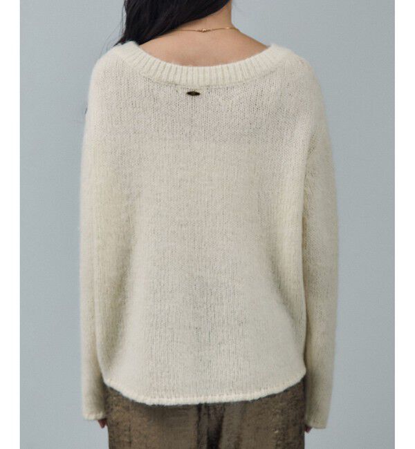 SALON adam et rope'「コットンウールメランジVネックニットプルオーバー」|ニット・セーター|