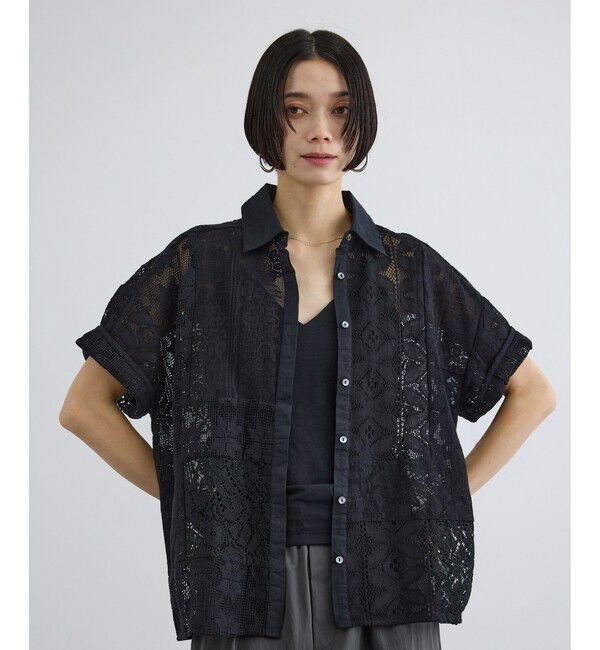 SALON adam et rope'「【WEB限定】パッチワークレースシャツ / セットアップ対応」|シャツ・ブラウス|
