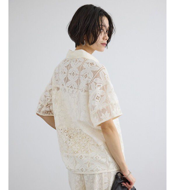 SALON adam et rope'「【WEB限定】パッチワークレースシャツ / セットアップ対応」|シャツ・ブラウス|