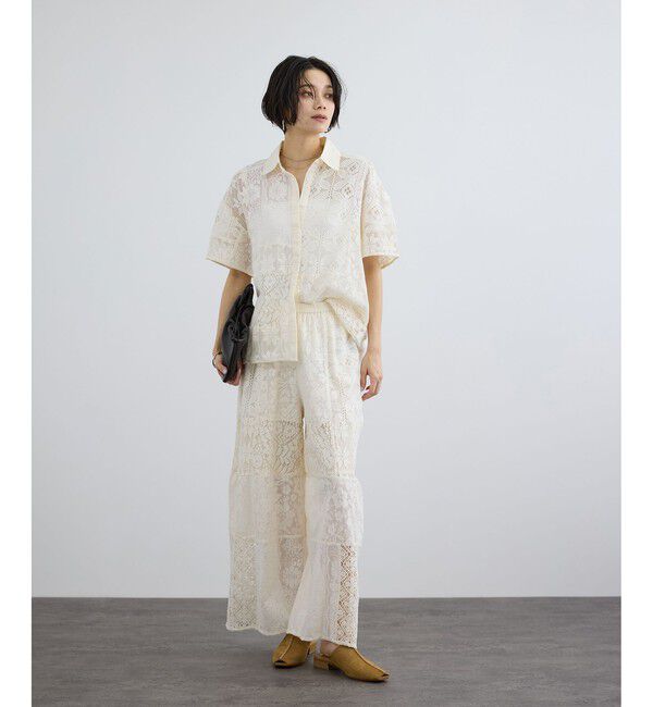 SALON adam et rope'「【WEB限定】パッチワークレースシャツ / セットアップ対応」|シャツ・ブラウス|
