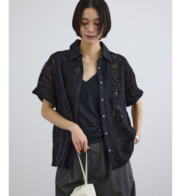 SALON adam et rope'「【WEB限定】パッチワークレースシャツ / セットアップ対応」|シャツ・ブラウス|