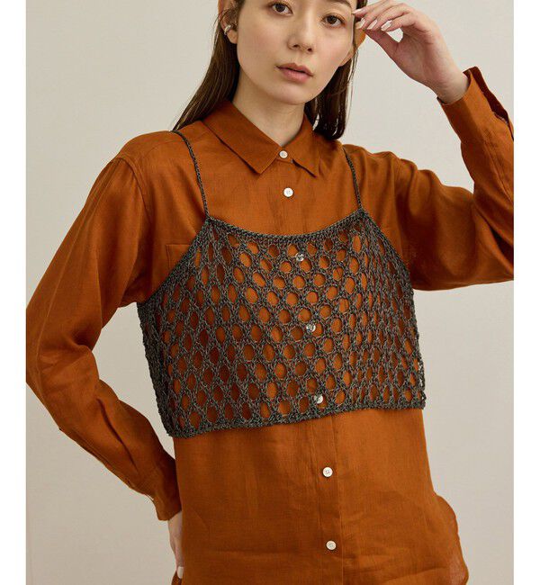 ROPE「ラメコードメッシュキャミソール/洗える」|キャミソール|