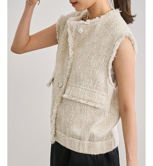 ROPE「サマーツイードジレ」|ベスト・ジレ|オフホワイト(15)