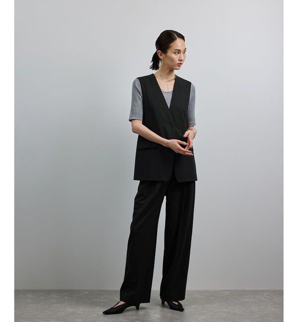 ROPE「【洗える】ウール混ツイル ジレベスト/セットアップ対応【WEB・一部店舗限定】」|ベスト・ジレ|