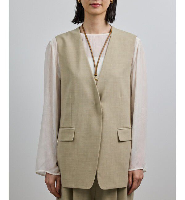 ROPE「【洗える】ウール混ツイル ジレベスト/セットアップ対応【WEB・一部店舗限定】」|ベスト・ジレ|