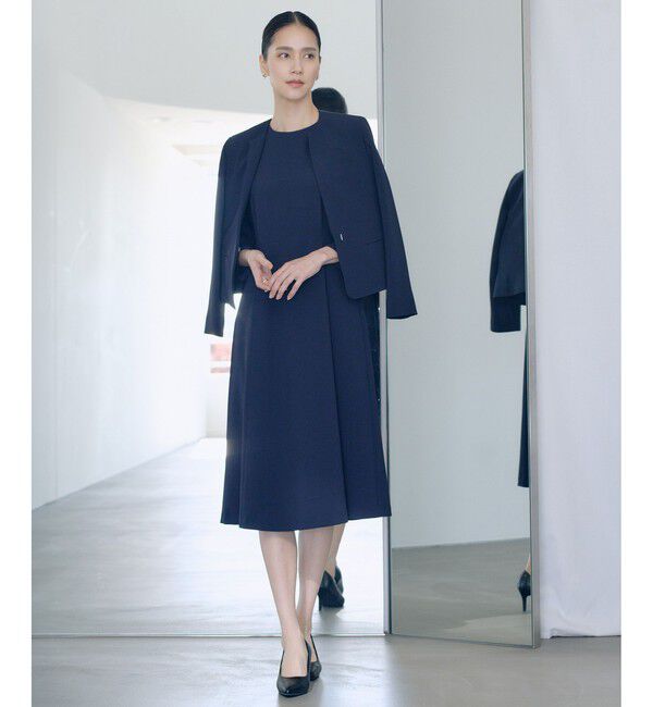 ROPE「トリアセダブルクロス セミフレアーワンピース/セットアップ対応・イージーケア・26SS」|ワンピース|