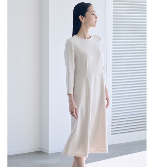 ROPE「トリアセダブルクロス セミフレアーワンピース/セットアップ対応・イージーケア・26SS」|ワンピース|