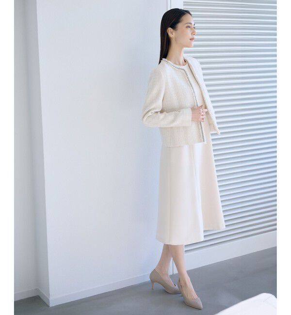 ROPE「トリアセダブルクロス セミフレアーワンピース/セットアップ対応・イージーケア・26SS」|ワンピース|