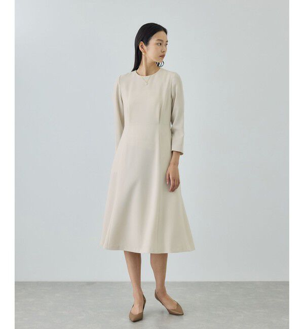 ROPE「トリアセダブルクロス セミフレアーワンピース/セットアップ対応・イージーケア・26SS」|ワンピース|