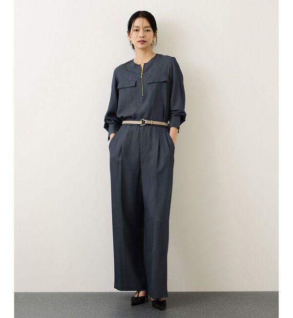 ROPE「フロントジップブラウス/セットアップ対応・イージーケア」|シャツ・ブラウス|