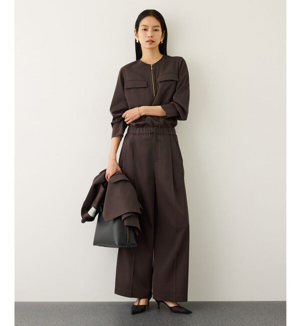 ROPE「フロントジップブラウス/セットアップ対応・イージーケア」|シャツ・ブラウス|