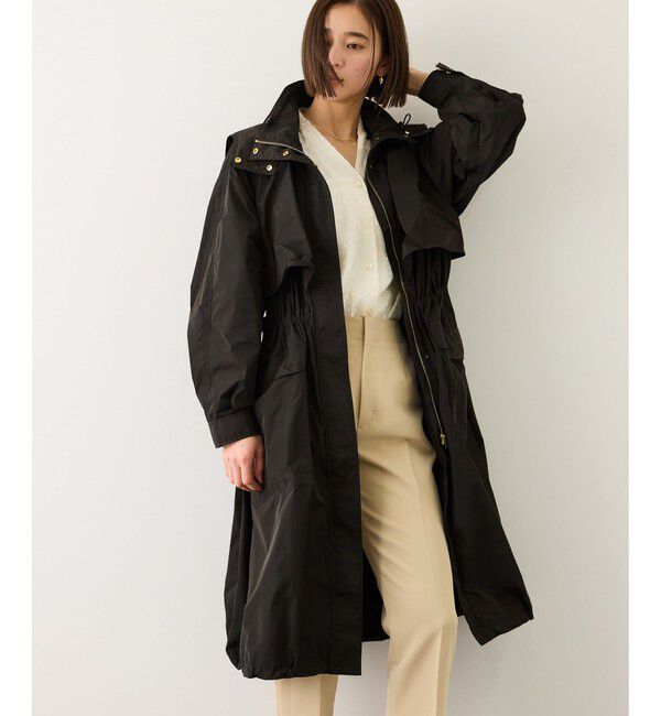 ROPE「【撥水】タフタフーデッドロング丈スプリングコート」|その他|ブラウン(20)