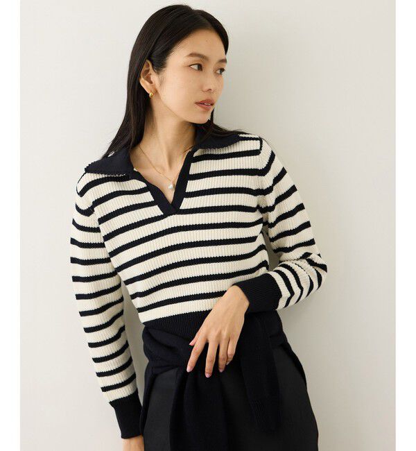 ROPE「オーガニックコットンポロ襟プルオーバー/イージーケア」|ニット・セーター|ホワイト系(13)