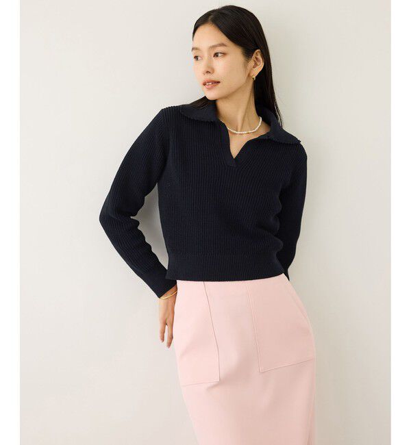 ROPE「オーガニックコットンポロ襟プルオーバー/イージーケア」|ニット・セーター|