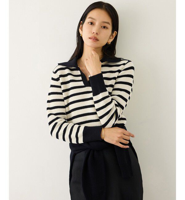 ROPE「オーガニックコットンポロ襟プルオーバー/イージーケア」|ニット・セーター|