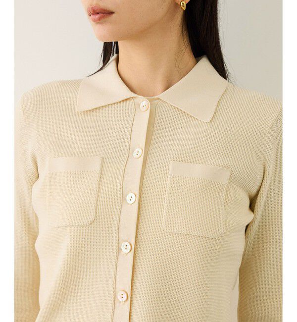 ROPE「ポロニットカーディガン/イージーケア」|カーディガン|