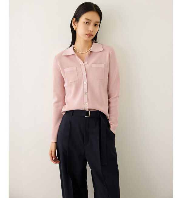 ROPE「ポロニットカーディガン/イージーケア」|カーディガン|