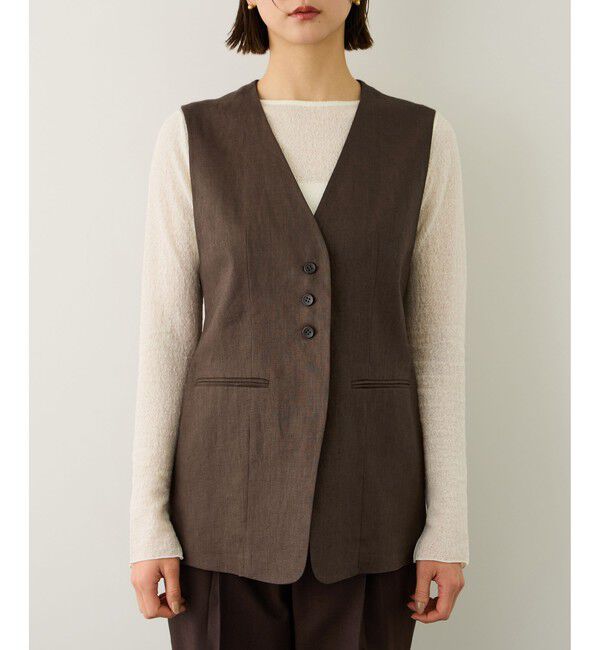 ROPE「リネンスリーブレスジレ/セットアップ対応」|ベスト・ジレ|