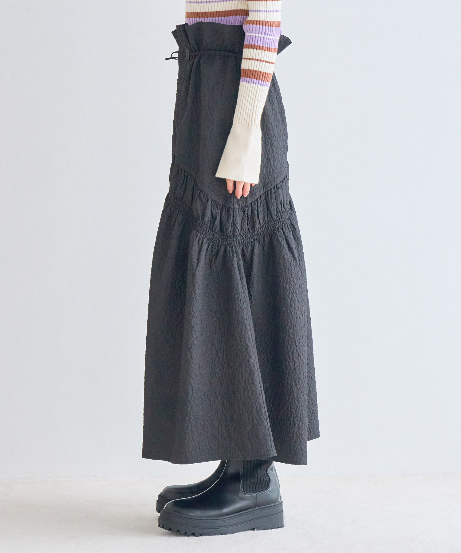 VIS「ぽこぽこドロストジャガードスカート」|スカート|