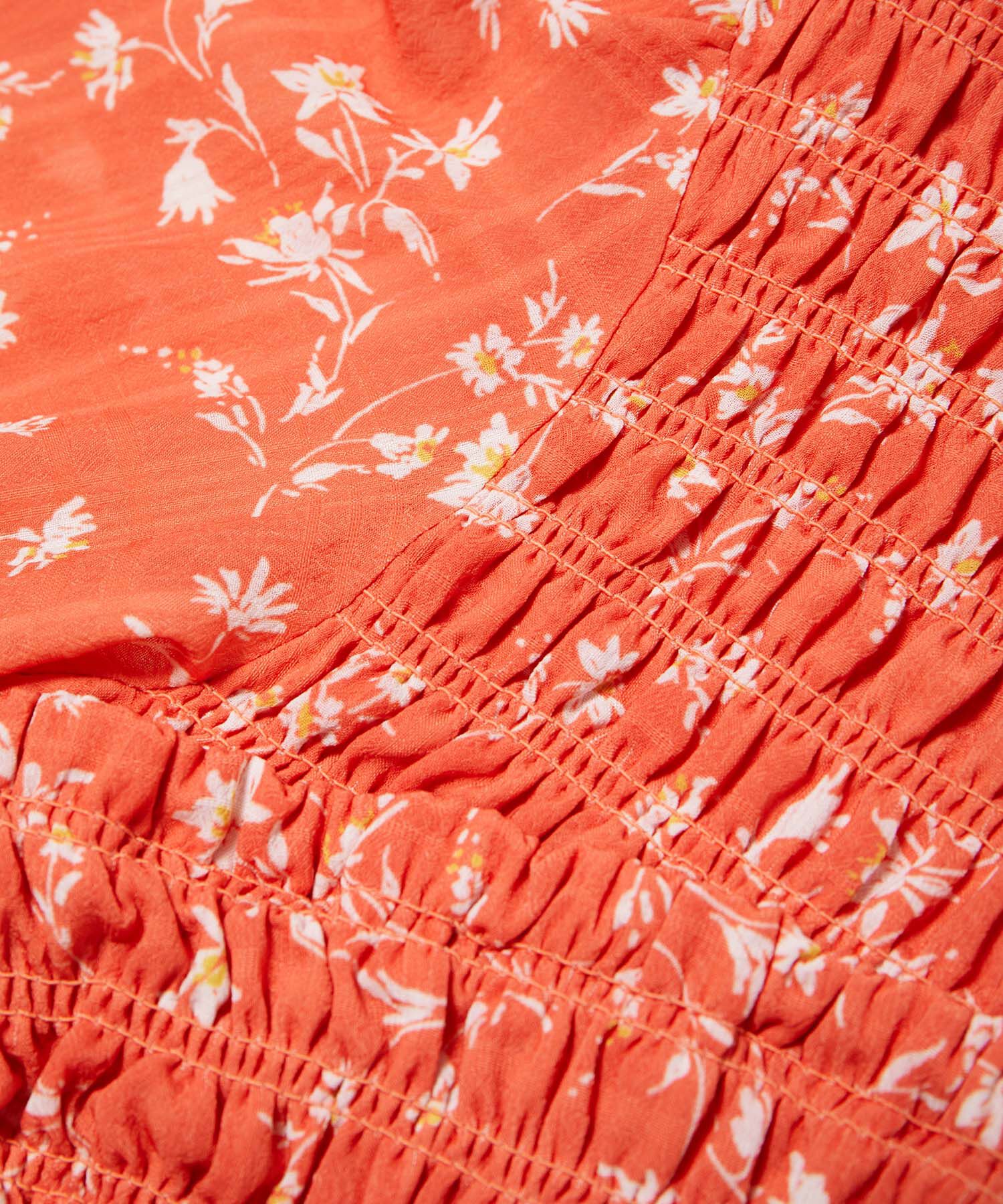 VIS「【セットアップ対応】花柄シャーリングブラウス」|シャツ・ブラウス|